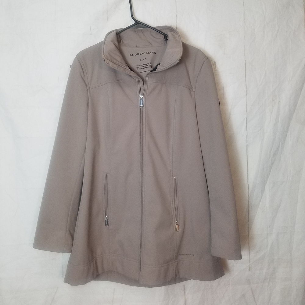 Andrew Marc Tan Hooded Light Weight Jacket
